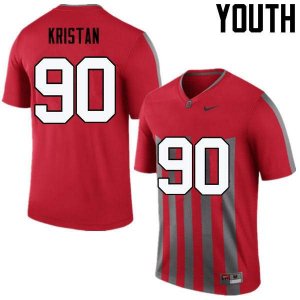 NCAA Ohio State Buckeyes Youth #90 Bryan Kristan Throwback Nike Football College Jersey BIK8545ZE